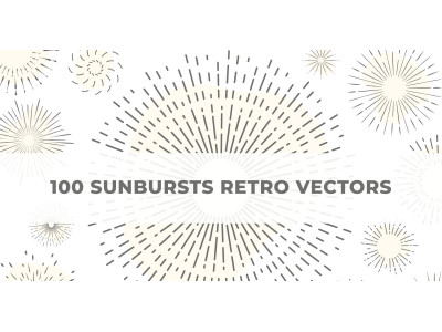 100 Free Sunbursts Vectors