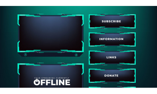 Futuristic gaming overlay screen panel