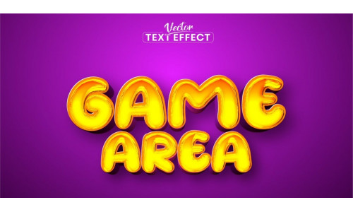 Game Area - Editable Text Effect, Comic And Cartoon Text Style, Graphics Illustration
