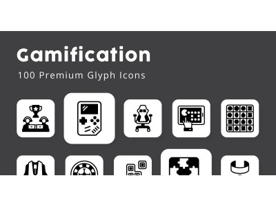 Gamification Unique Glyph Icons