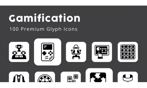 Gamification Unique Glyph Icons