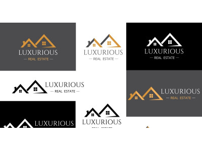 Gold Black Luxury House Real Estate Logo