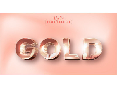 Gold - Editable Text Effect, Rose Gold And Shiny Text Style, Graphics Illustration