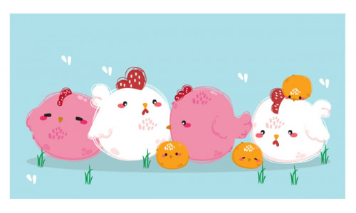 Hand Drawn Chicken Family Illustration