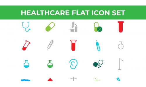 Healthcare and Medical Flat Icon Set