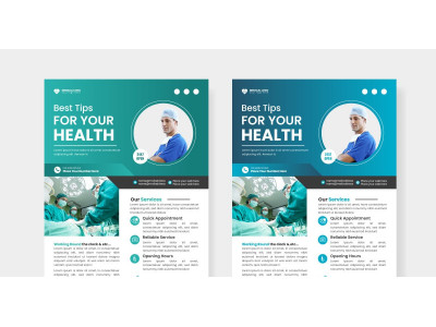 healthcare square flyer or  banner with doctor theme  design idea