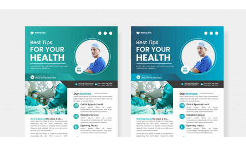 healthcare square flyer or  banner with doctor theme  design idea