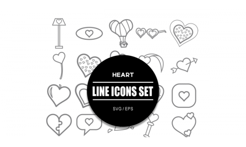 Heart Icon Set Love Icons Bundle