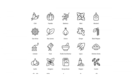 Herbs Icon Set Spices Icons Bundle
