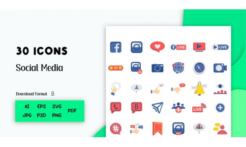 High Quality Social Media Icons (30)