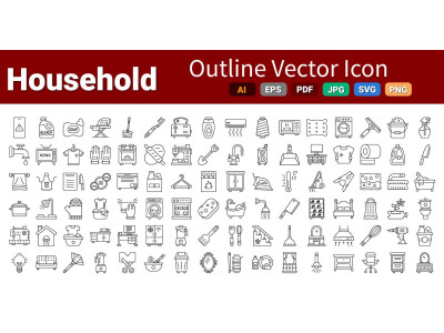 Household Icons Pack | AI | SVG | EPS