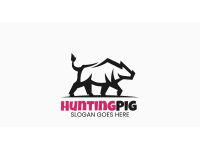 Hunting Pig Line Art Logo