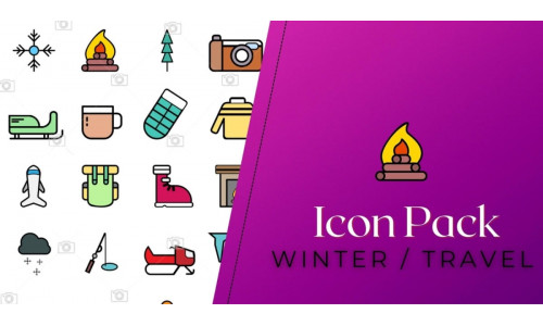 Icon Pack: 50 Winter Travel Pack