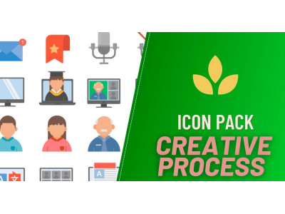 Icon Pack: Creatives process (Flat 35 Icons)