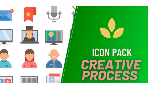 Icon Pack: Creatives process (Flat 35 Icons)