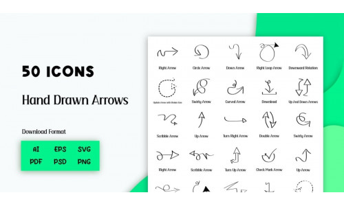 Icon Pack: Hand Drawn Arrows (50 Icons)