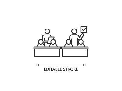 Inclusive education classroom linear icon