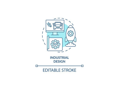 Industrial design turquoise concept icon