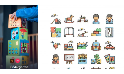 Kindergarten Pack Icon Set