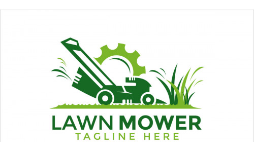 Lawn mower maintenance and repairing vector design template