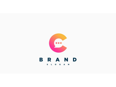 Letter C Speech Bubble Chat Logo