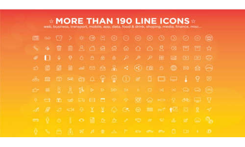 190 Line Icons Collection | AI, EPS | Easy To Edit
