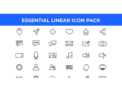 30 Linear Essential Icon Pack Vector and SVG