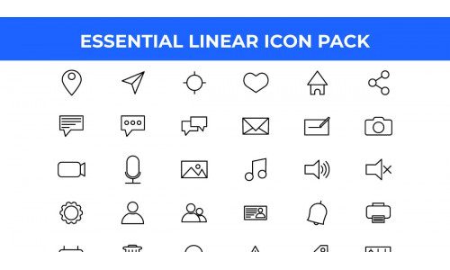 30 Linear Essential Icon Pack Vector and SVG