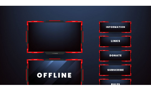 live stream  gameing  panel template with game screen,design