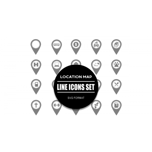 Location Map Icon Set Icons Bundle - Munoden.uno