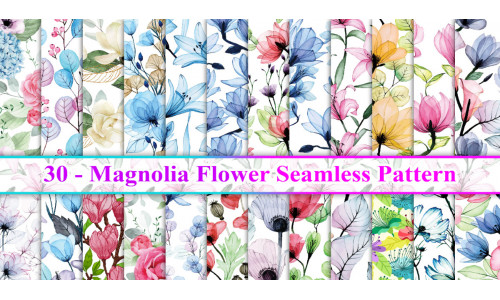 Magnolia Flower Seamless Pattern