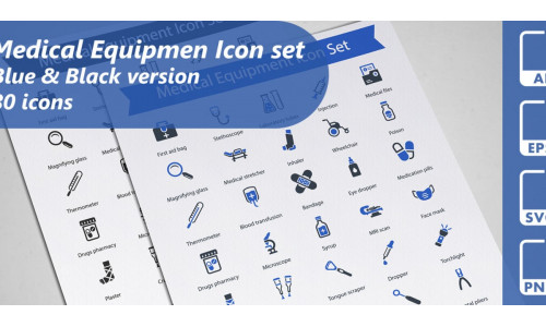 Medical Equipment Iconset template