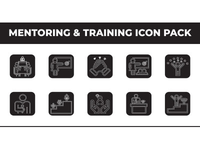 Mentoring & Training Icon Pack-4