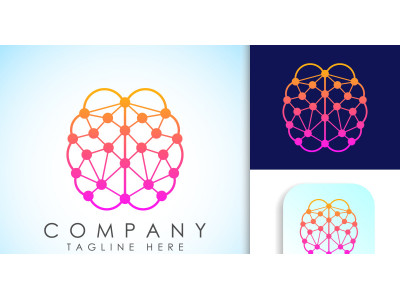 Modern and simple brain logo design3