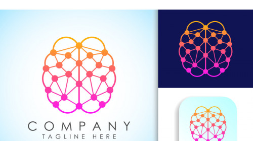 Modern and simple brain logo design3