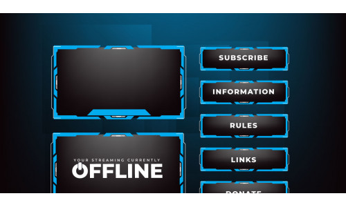Modern gaming overlay template vector