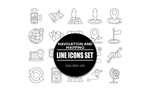 Navigation and Mapping Icon Set Bundle