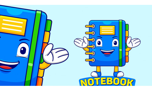 Notebook Mascot Logo Vector