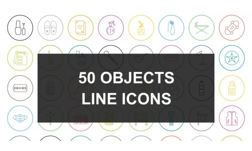6 - Objects Line Round Circle Icon Set