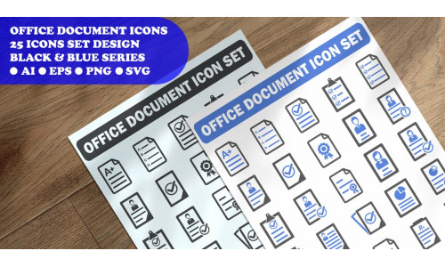 Office Document Icon Set Template