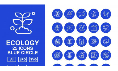 25 Premium Android Apps Blue Circle Icon Set