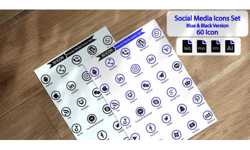 60 Premium Social Media Icons Set