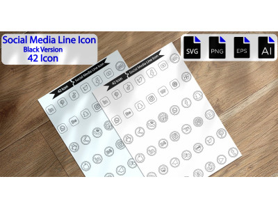 Premium Social Media Line Icons Set