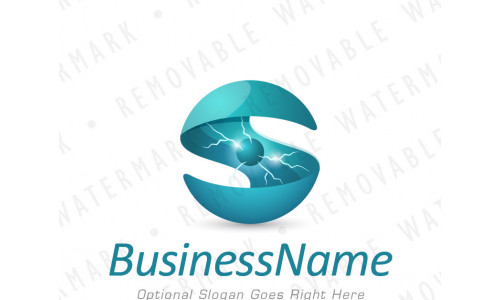 S Abstract Spark Sphere Logo Template