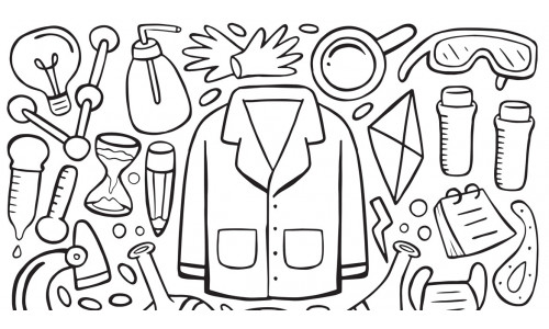 Science Doodle Vector Line Art #01