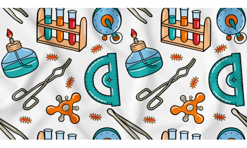 Science Kawaii Doodle Seamless Pattern 03