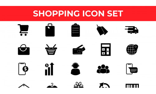 Shopping Icon Set Vector and SVG