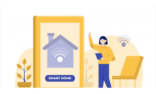 Smart Home App Flat Illustration - Vector Image