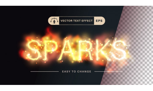 Sparks - Editable Text Effect, Font Style