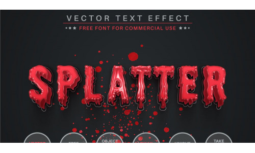 Splatter Blood - Editable Text Effect, Font Style, Graphics Illustration